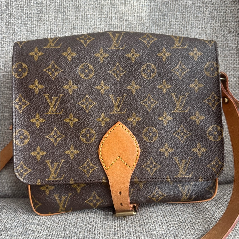 Louis Vuitton Monogram Tan and Brown Messenger Bag